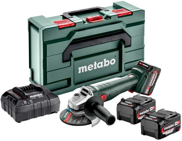 METABO.šlifuoklis KĄT.W 18 L 9-125 QUICK 3x4,0Ah
