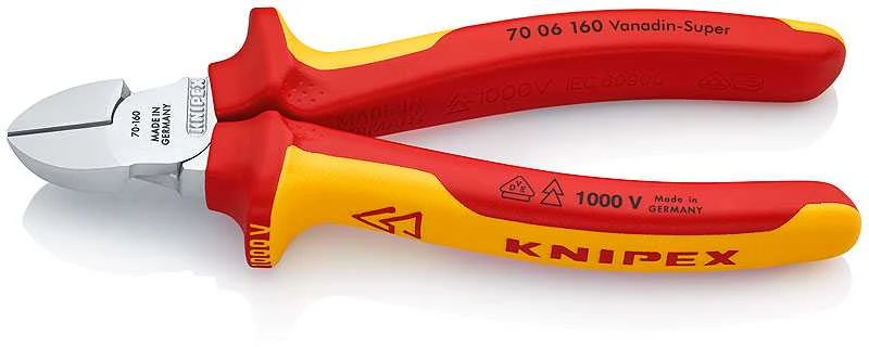 Žnyplės šoninio kirpimo VDE 160mm, Knipex