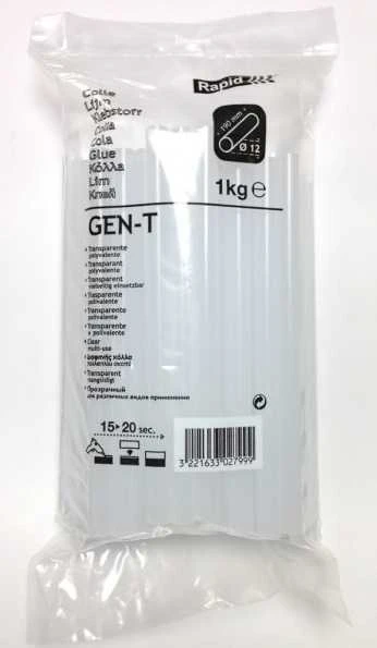 Rapid GEN-T Klijai D12x190mm 1Kg Maišas. Skaidrūs, universalūs.AT12 - P-09-001 - 190