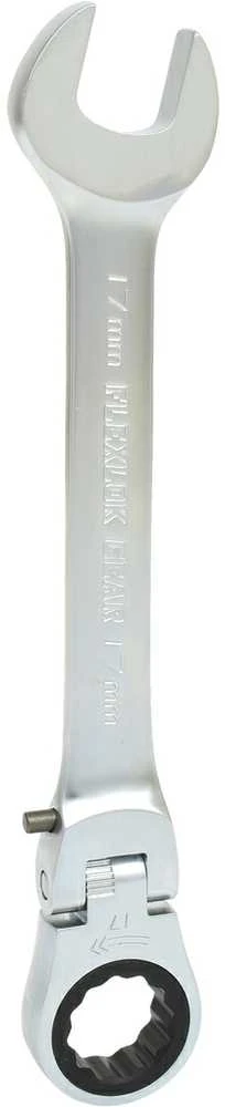 Kombinuotas raktas su terkšle KS Tools Gear+Flex; 17 mm