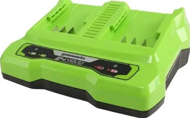 Greenworks G24X2UC4 24V+24V dviejų lizdų įkroviklis 4Ah