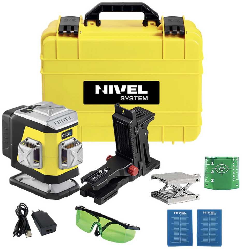 Kryžminis lazerinis nivelyras Nivel System CL3B + priedai