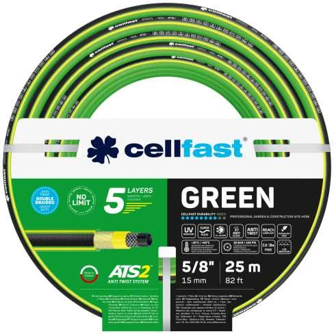 CELLFAST Žalias ATS2 SODO ŽARNOS DYDIS: 5/8" ILGIS: 25m