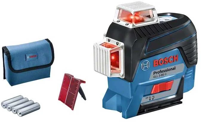 Bosch Linijinis lazerinis nivelyras GLL 3-80 C (4x1.5V AA, Carton)