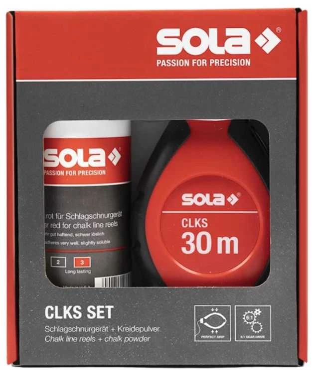 SOLA CHALKING LINE 30m CLKS SET R + RAUDONA CHALK