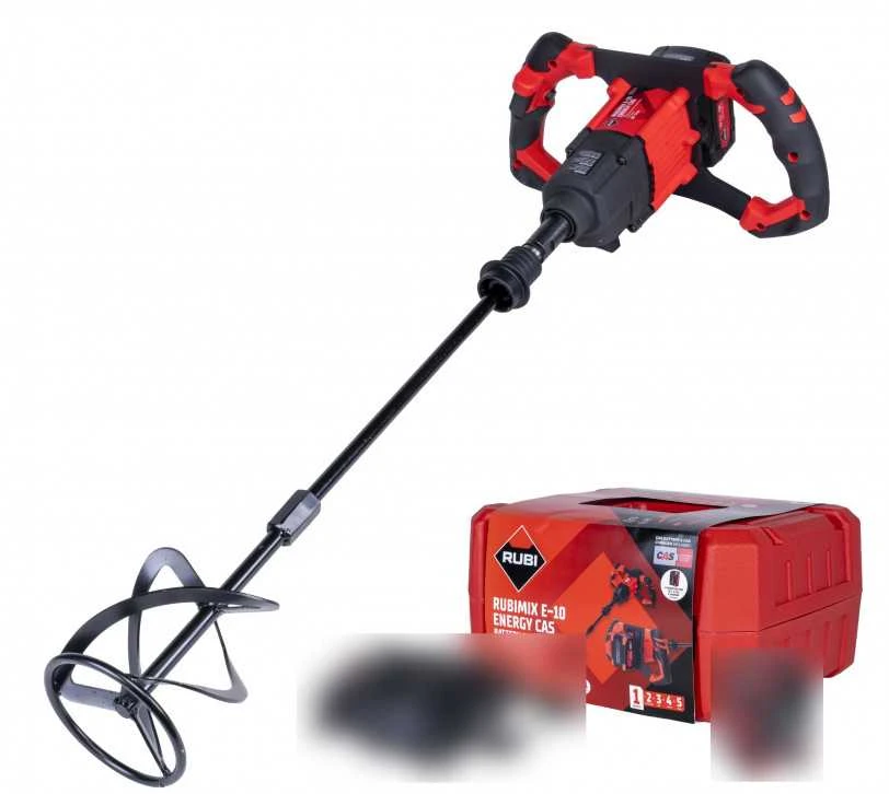 Maišyklė Rubi RUBIMIX E-10 ENERGY; 18 V (be akumuliatoriaus ir pakrovėjo)