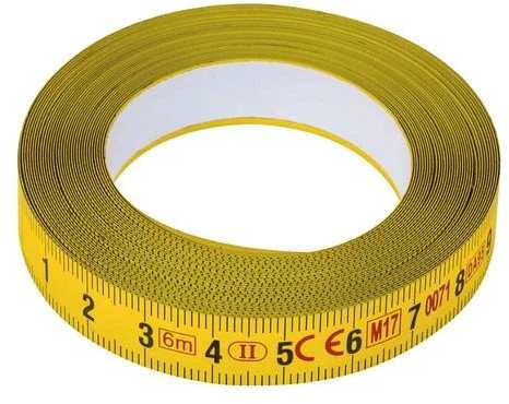 Klijuojama plieninė matavimo juosta Bahco "R" L-6m. 13mm skalė iš kairės į dešinę