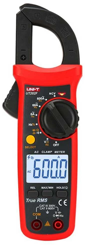 Uni-t Srovės matavimo replės UT202F,TRMS, NCV, 28mm, 600A, 600V AC/DC, su dažnio ir talpos matavimu