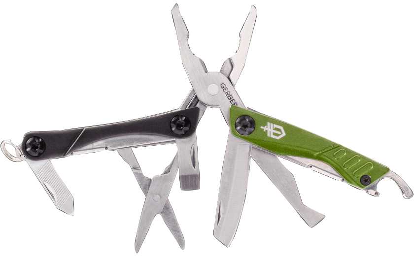 Gerber Outdoor Dime Micro Tool, Žalias Micro daugiafunkcis įrankis