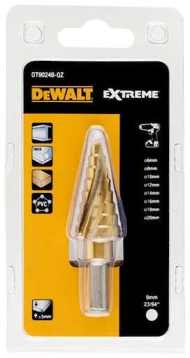 Pakopinis grąžtas DeWalt DT90248-QZ; 6-20 mm