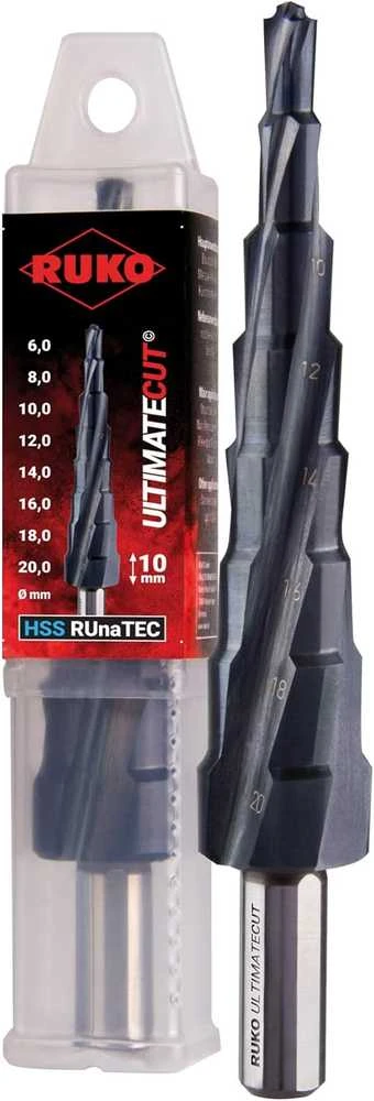 Pakopinis grąžtas RUKO ULTIMATECUT HSS Ø6-20mm