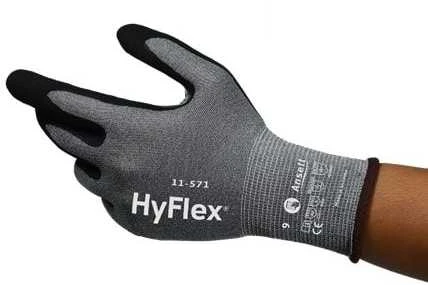 Pjūviams atsparios (D lygis) apsauginės pirštinės Ansell HyFlex® 11-571 ESD, dydis 9
