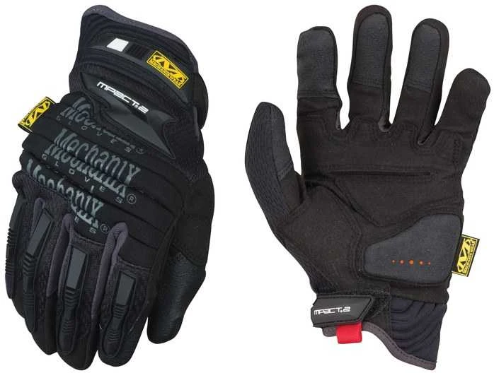 Mechanix Wear Pirštinės Mechanix M-Pact® 2 Juodos XL dydis. Velcro, TrekDry®, dirbtinė oda, delno, krumplių, pirštų apsauga, D30® apsauga nuo vibracijos
