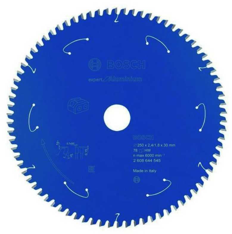 Pjovimo diskas aliuminiui Bosch Expert for Steel 250x2,4x30 mm; Z78