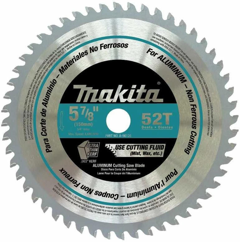 Makita T.C.T. pjūklas SPECIALIZED 150X1.6X20mm 0° T52 B-47189 T.C.T • 150 x20 mm • T52 • 0° • Aliuminiui