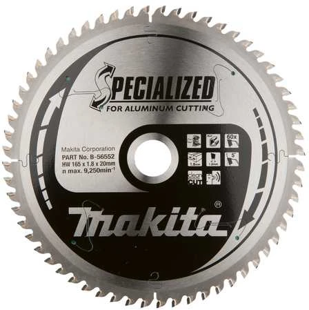 Makita B-56552 T.C.T. pjūklas 165X1.8X20mm 5° T60 SPECIALIZED aliuminio pjovimui