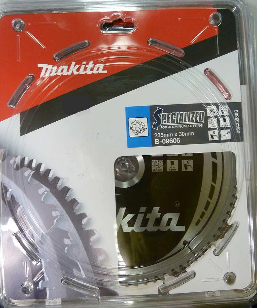 Makita T.C.T. pjūklas SPECIALIZED 235X2.4X30mm 0° T80 B-09606 T.C.T • 235 x30 mm • T80 • 0° • Aliuminiui