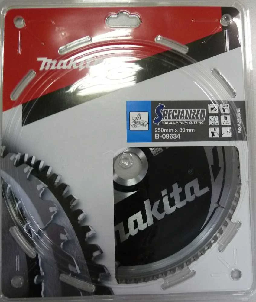 Makita T.C.T. pjūklas SPECIALIZED 250X2.4X30mm -5° T80 B-09634 T.C.T • 250 x30 mm • T80 • -5° • Aliuminiui