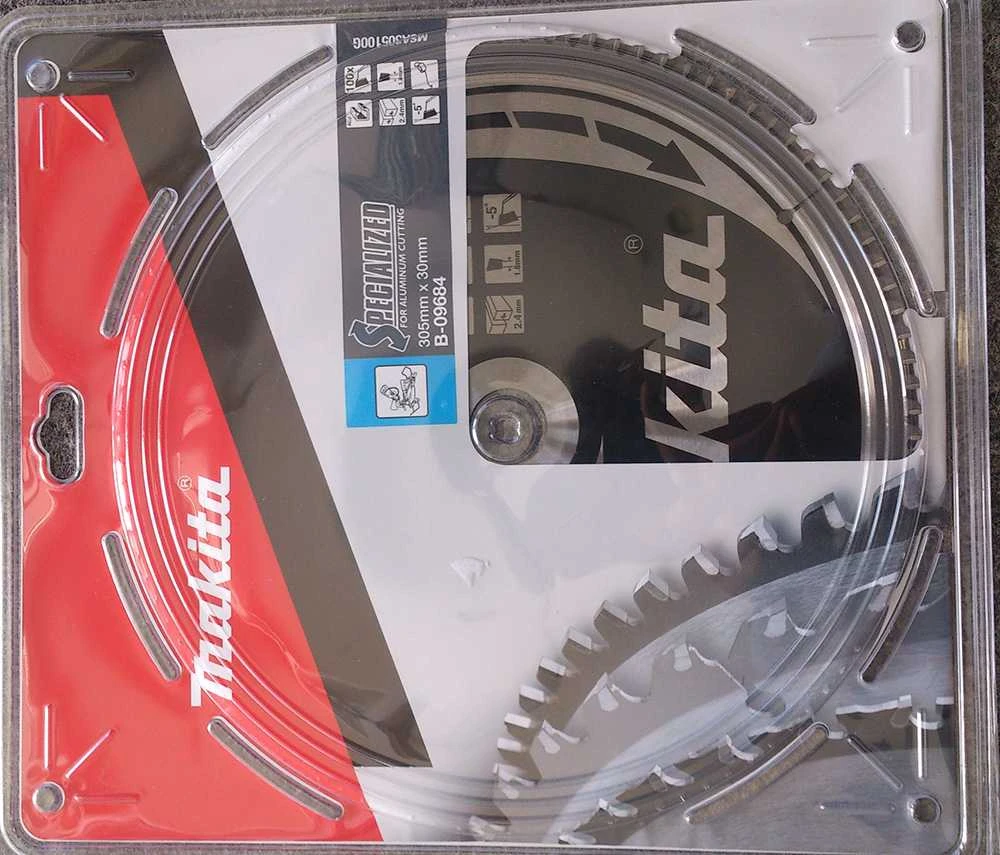 Makita T.C.T. pjūklas SPECIALIZED 305X2.4X30mm -5° T100 B-33358 T.C.T • 305 x30 mm • T100 • -5° • Aliuminiui