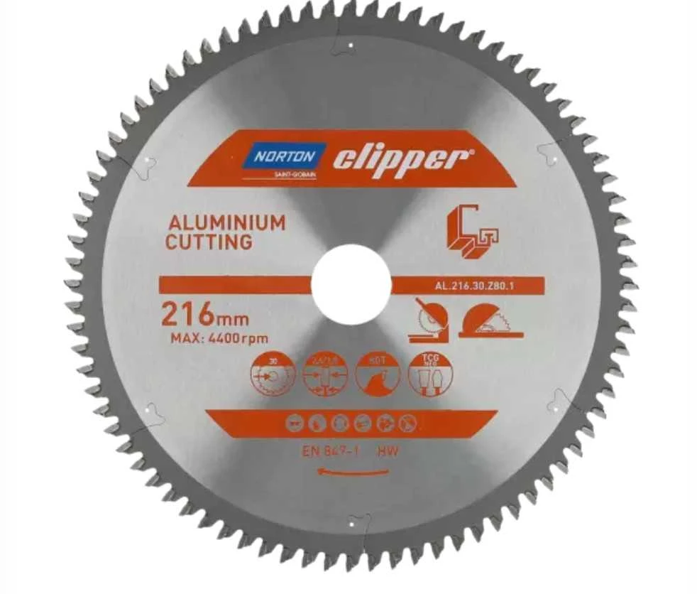 NORTON diskinis pjūklas 255 mm x 30 mm x 80z ALUMININIS (3,0 / 2,2)