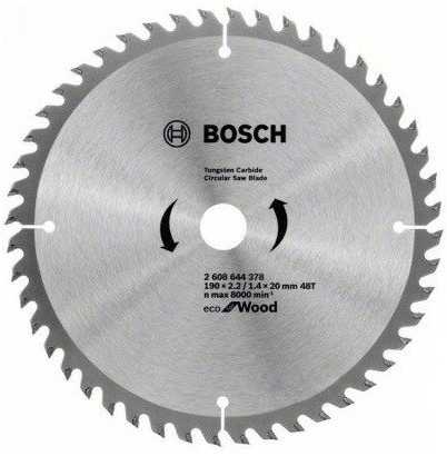 Pjovimo diskas Bosch Eco for Wood 2608644378; 190x20 mm; Z48