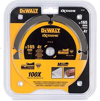 Pro Pjovimo diskas fibrocementui DeWalt; 165x1,8x20,0 mm; Z4; 12°