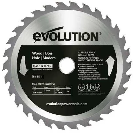 Pjovimo diskas Evolution EVO-180-30-D; 180 mm; Z30
