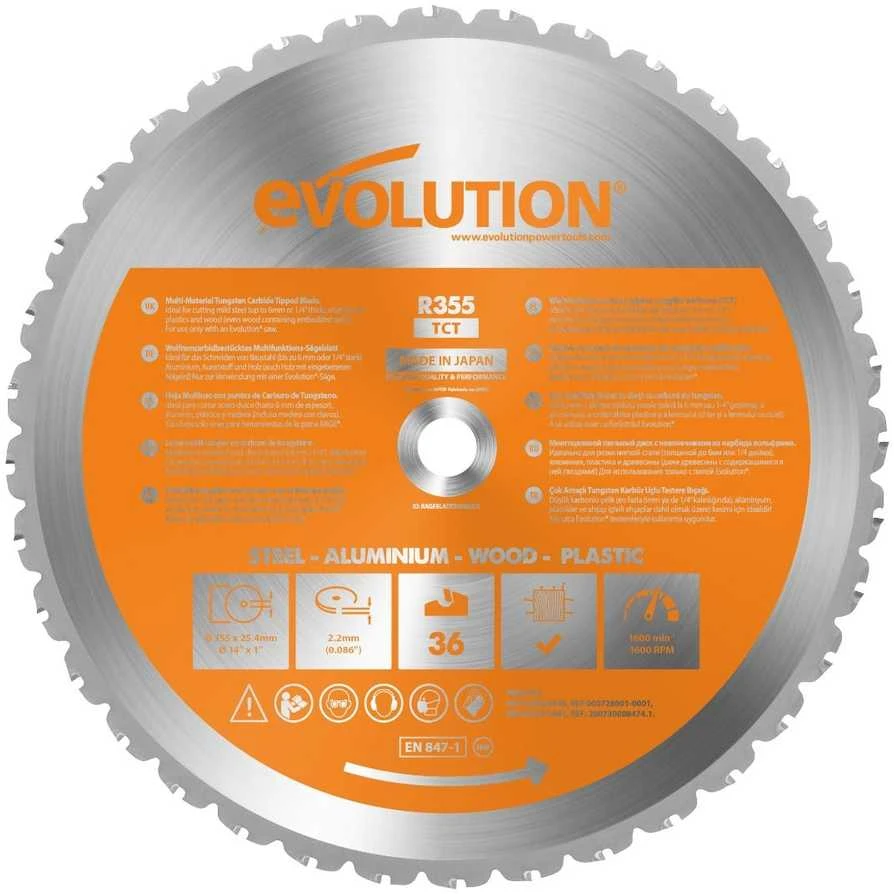 Pjovimo diskas Evolution EVO-355-MULTI; 355 mm; Z36