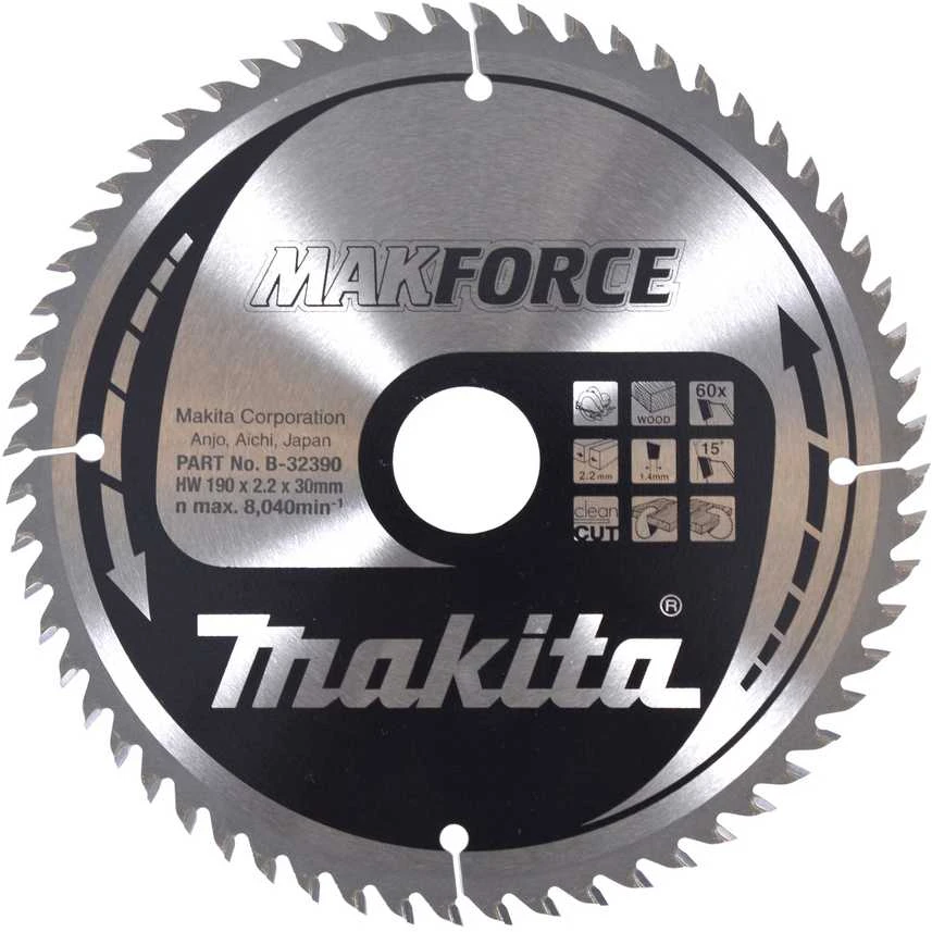 Pjovimo diskas Makita B-32390; 190x30 mm; Z60