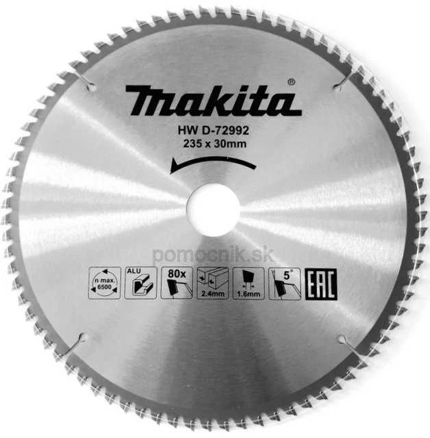 Makita T.C.T. pjūklas 235X30mm 5° T80 aliuminio pjovimui D-72992