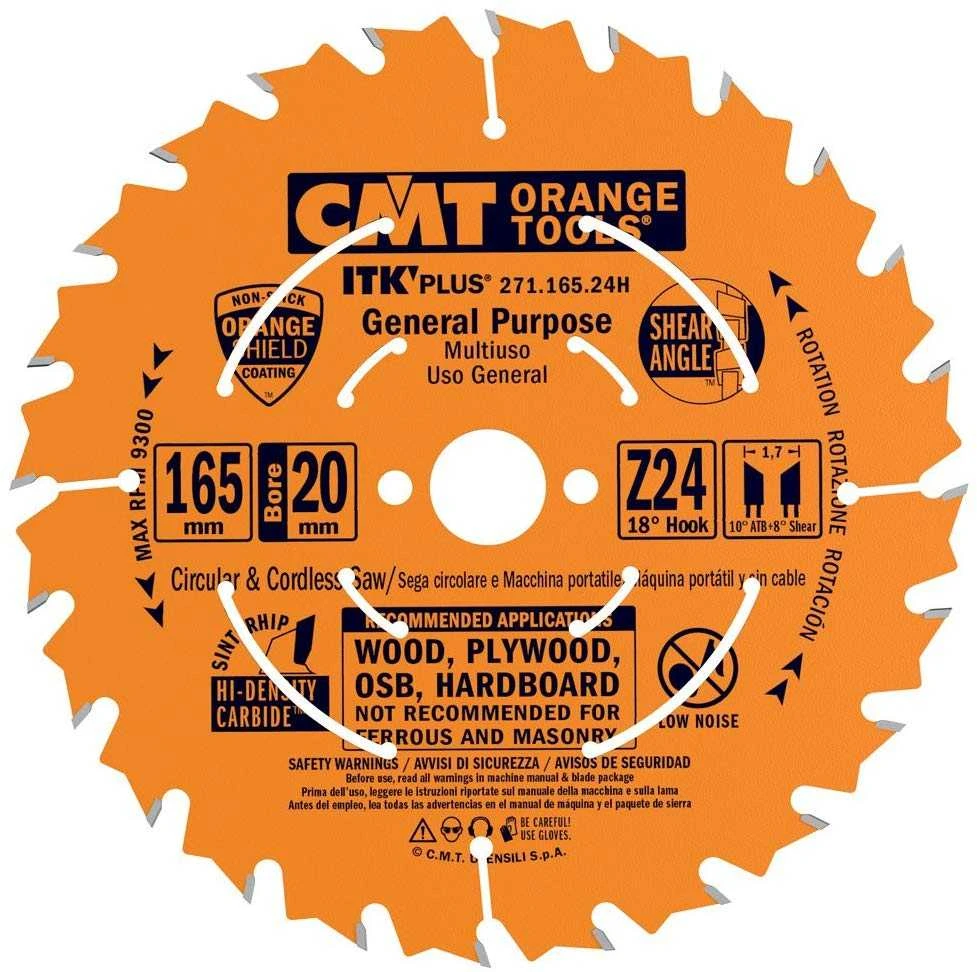 Diskas pjovimo 165x1.7x20(+15,87) Z=24 HM, CMT