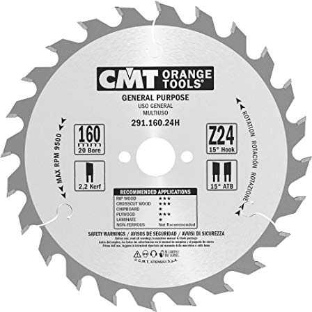 Diskas pjovimo 160x2,2x20 Z24 HM, CMT