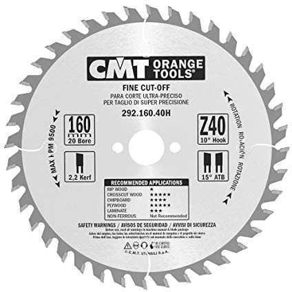 Diskas pjovimo HW 160x2,2/1,6x20 Z40 15° ATB, CMT
