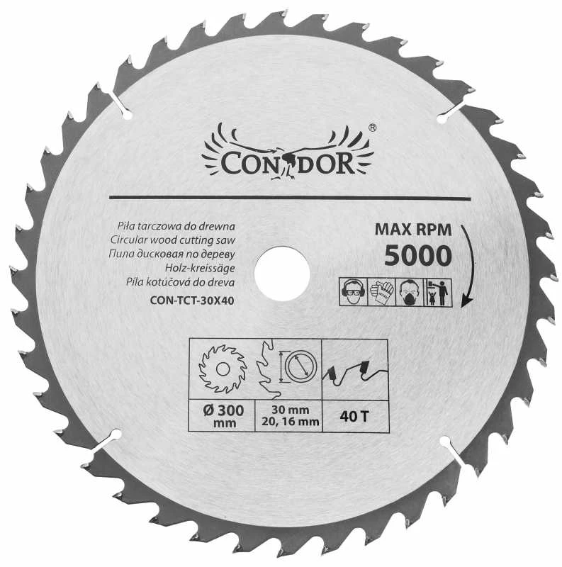 Pjovimo diskas medienai Condor CON-TCT-3004; 300 mm; Z40