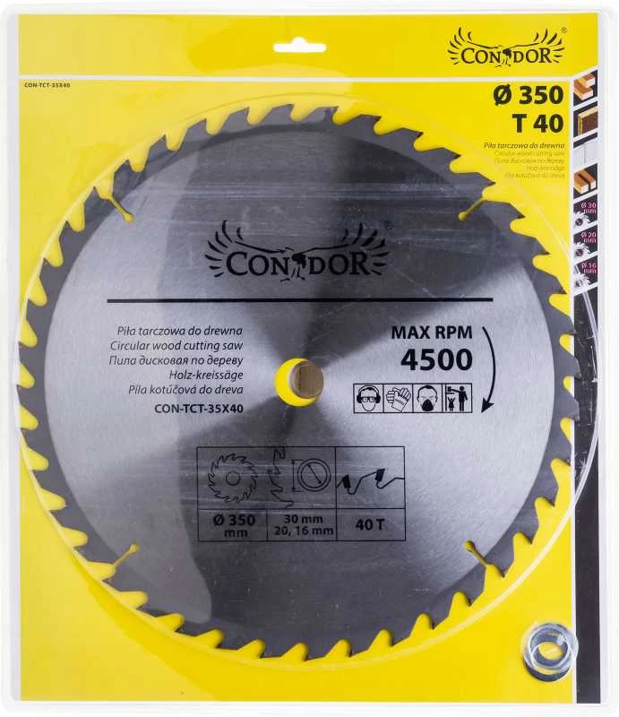 Drelcondor Pjovimo diskas medienai Condor CON-TCT-3504; 350 mm; Z40