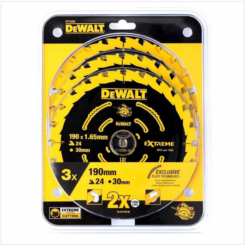 DEWALT pjovimo diskai EXTREME 190x30x1,65 24T 3 vnt
