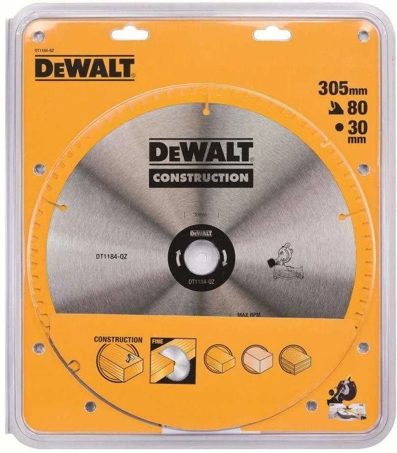 Pjovimo diskas medienai DeWalt DT1184-QZ; 305x30 mm; 80T; 5°