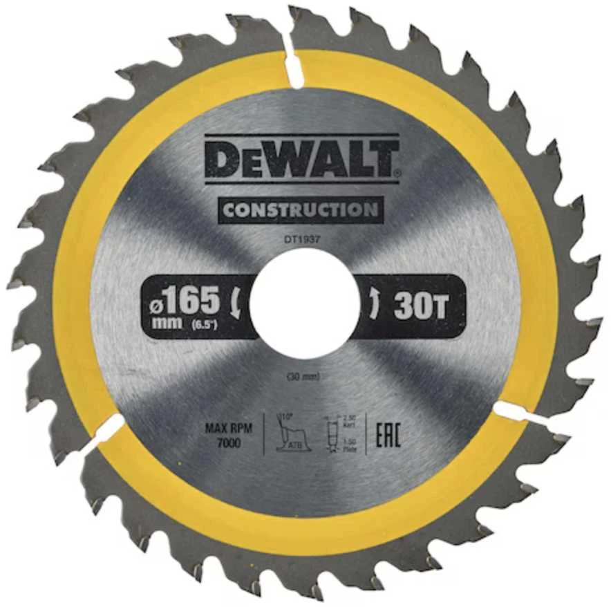 DEWALT PIŁA TARCZ.165x30mmx30z