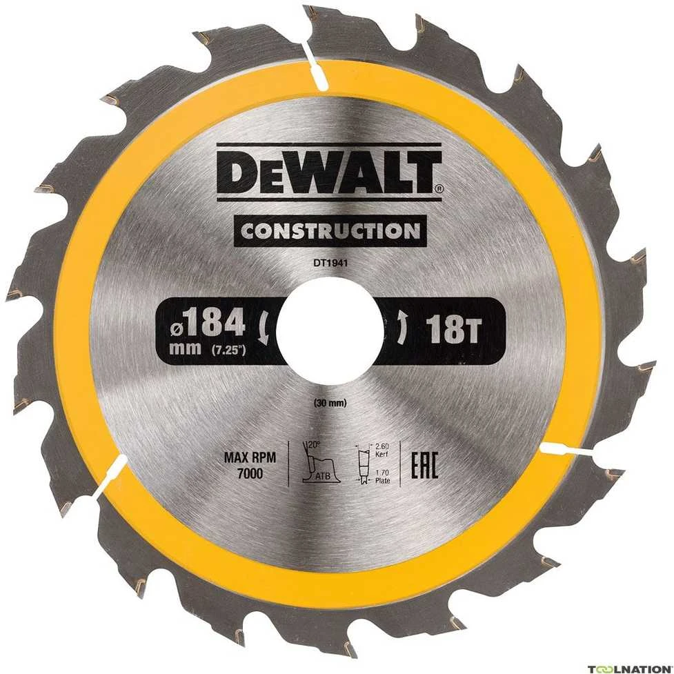 Pro Pjovimo diskas medienai DeWalt DT1941-QZ; 184x30 mm; 18T
