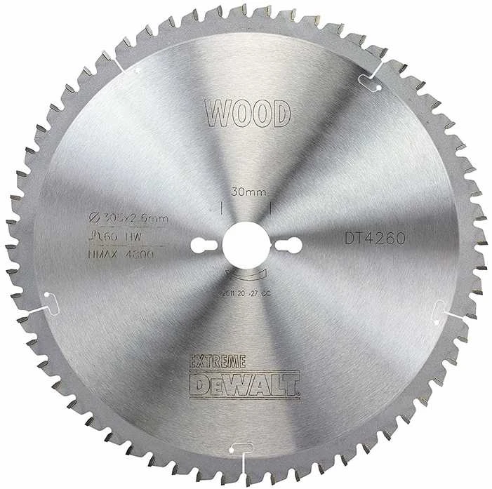 Pjovimo diskas medienai DeWalt; 305x2,6x30,0 mm; Z60; -5°