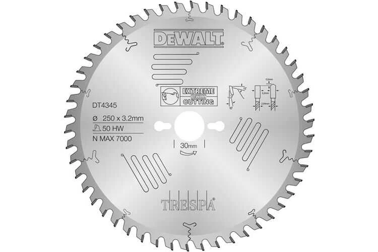 Pjovimo diskas medienai DeWalt DT4345; 250x30 mm; 50T