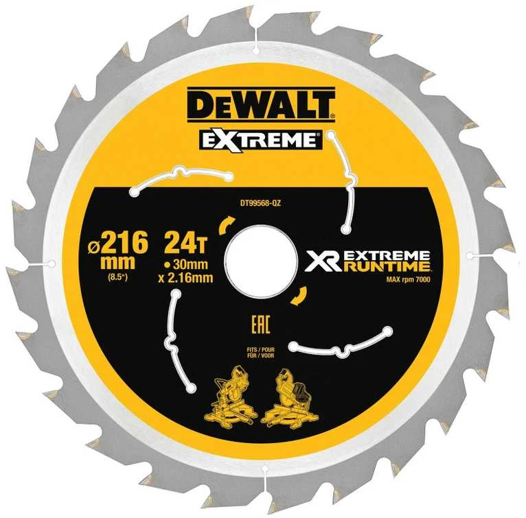 Pjovimo diskas medienai DeWalt DT99568-QZ; 216x30 mm; Z24