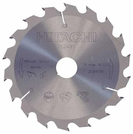 Hikoki Accessories Pjovimo diskas medienai Hitachi; 185x1,6x30,0 mm; Z18
