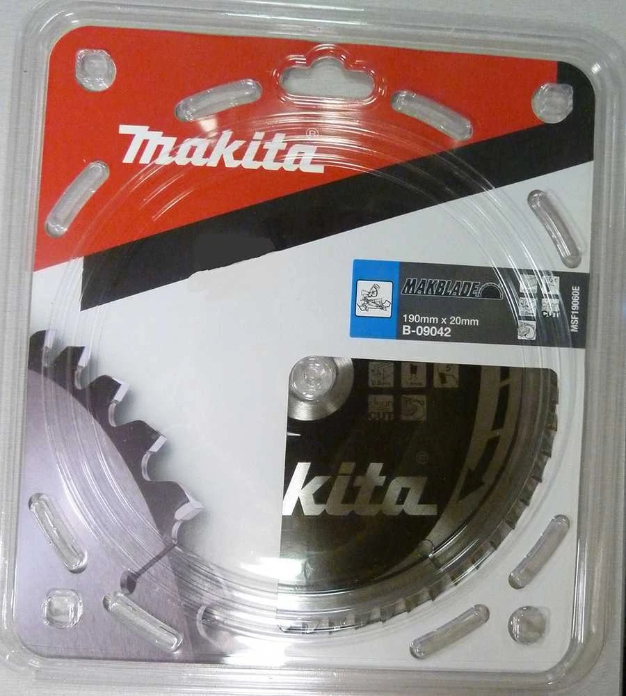 Makita T.C.T. pjūklas MAKBLADE 190X2X20mm 5° T60 B-09042 T.C.T • 190 x20 mm • T60 • 5° • Medienai