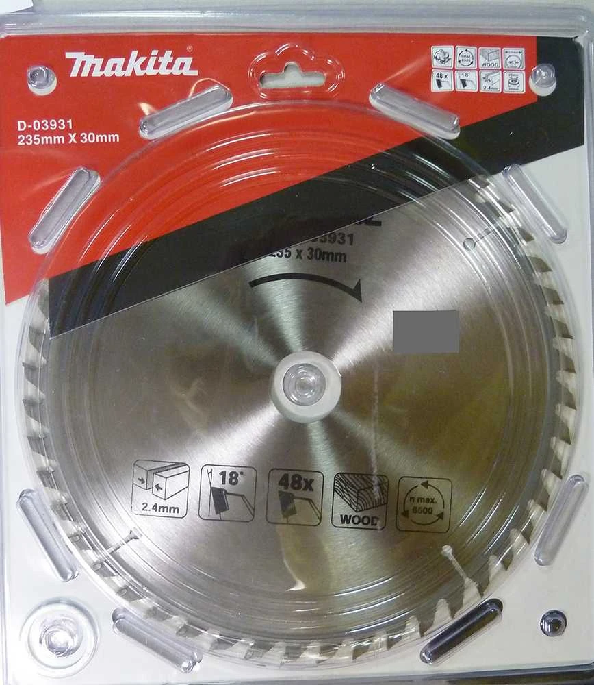 Makita T.C.T. pjūklas 235X2.4X30mm 18° T48 D-03931 T.C.T • 235 x30 mm • T48 • 18° • Medienai