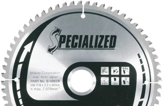 Makita T.C.T. pjūklas SPECIALIZED 136X1.5X20mm 20° T24 B-33629 T.C.T • 136 x20 mm • T24 • 20° • Medienai
