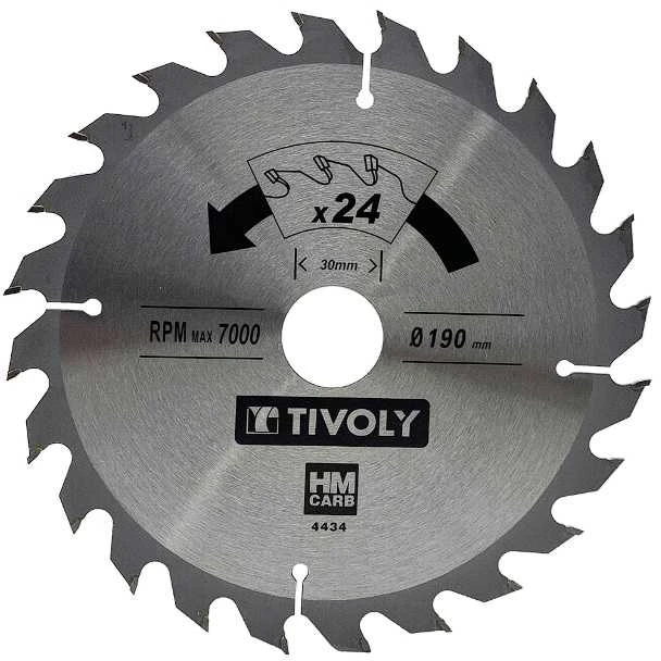 Tivoly Diskinis pjūklas medžiui 190x30x2.8/1.7mm, z24, 15°, (20mm adapteris)
