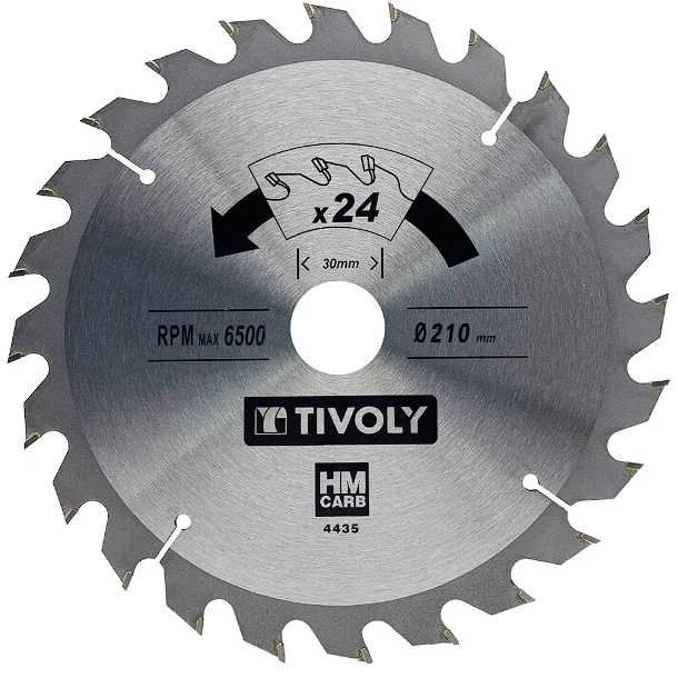 Tivoly Diskinis pjūklas medžiui 210x30mm, z24, 15°, (20mm adapteris)