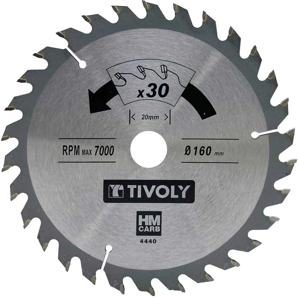 Tivoly Diskinis pjūklas medžiui 160x20x2.45/1.5mm, z30, 15°, (16mm adapteris)