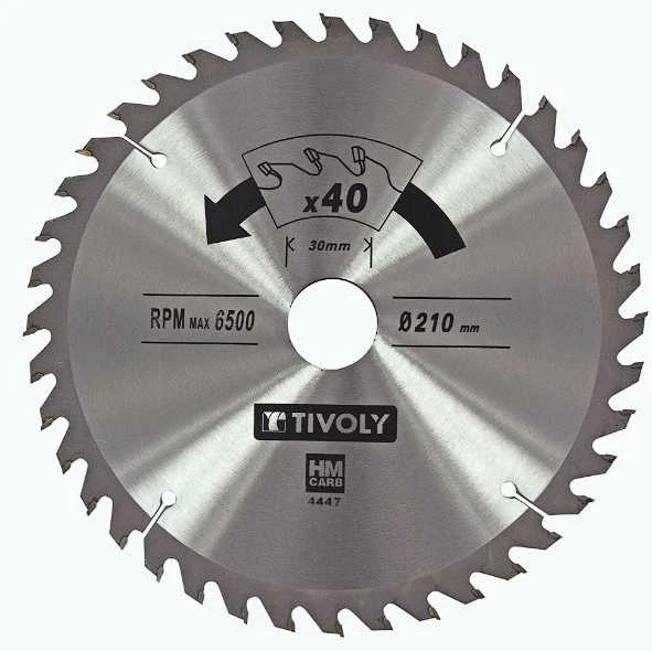 Tivoly Diskinis pjūklas medžiui 210x30x2.8/1.7mm, z40, 15°, (20mm adapteris)
